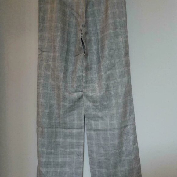 New GIORGIO ARMANI Grey Multi Color Wool Silk Linen Check Pants 46/12 Italy - Picture 5 of 5